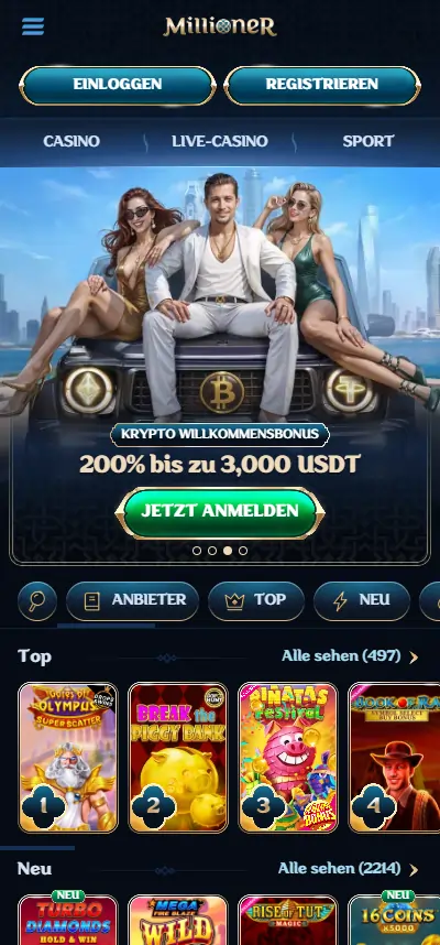 Millioner Casino Website Überblick